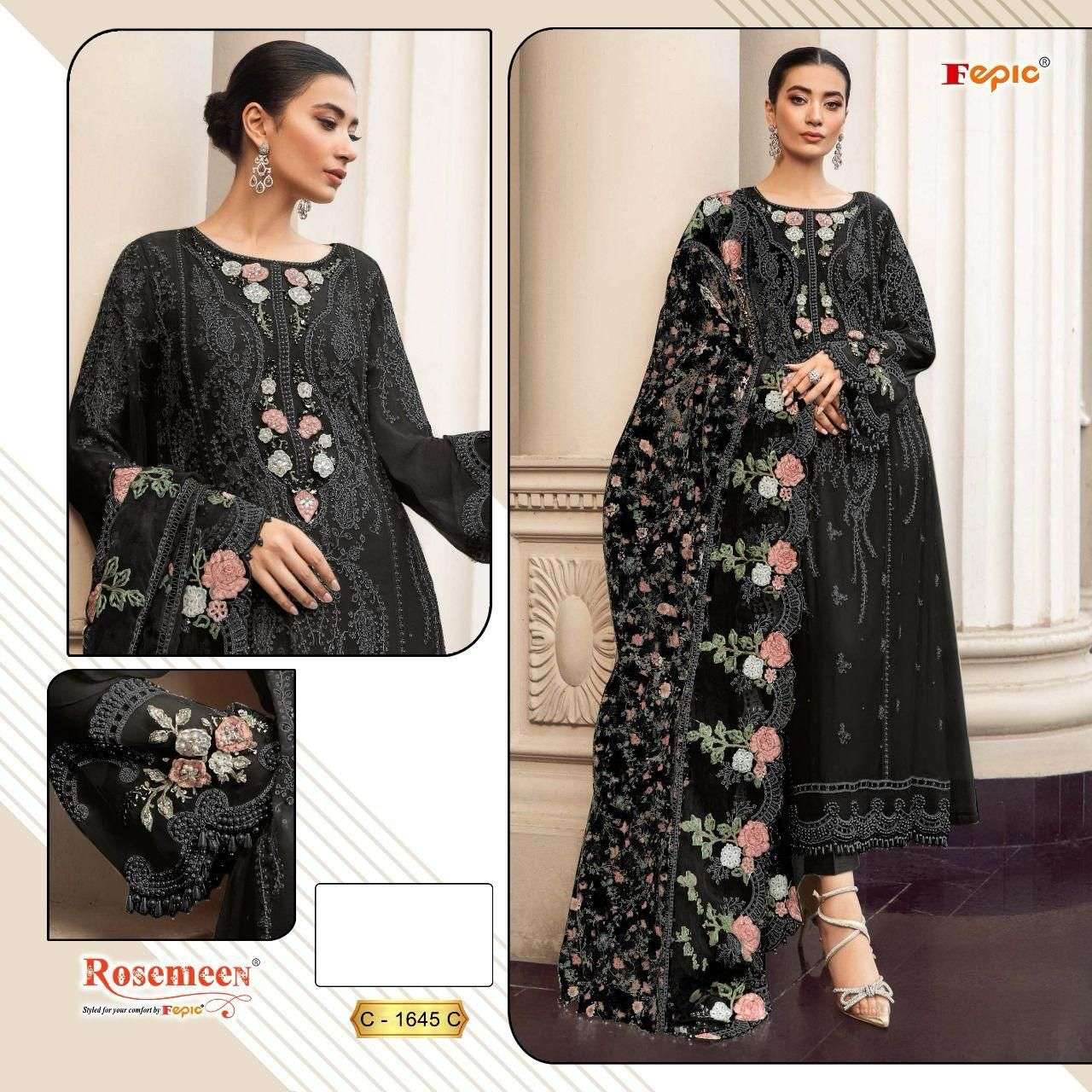 FEPIC C1645 ROSEMEEN PAKISTANI PATCH WORK SUIT WHOLESALE