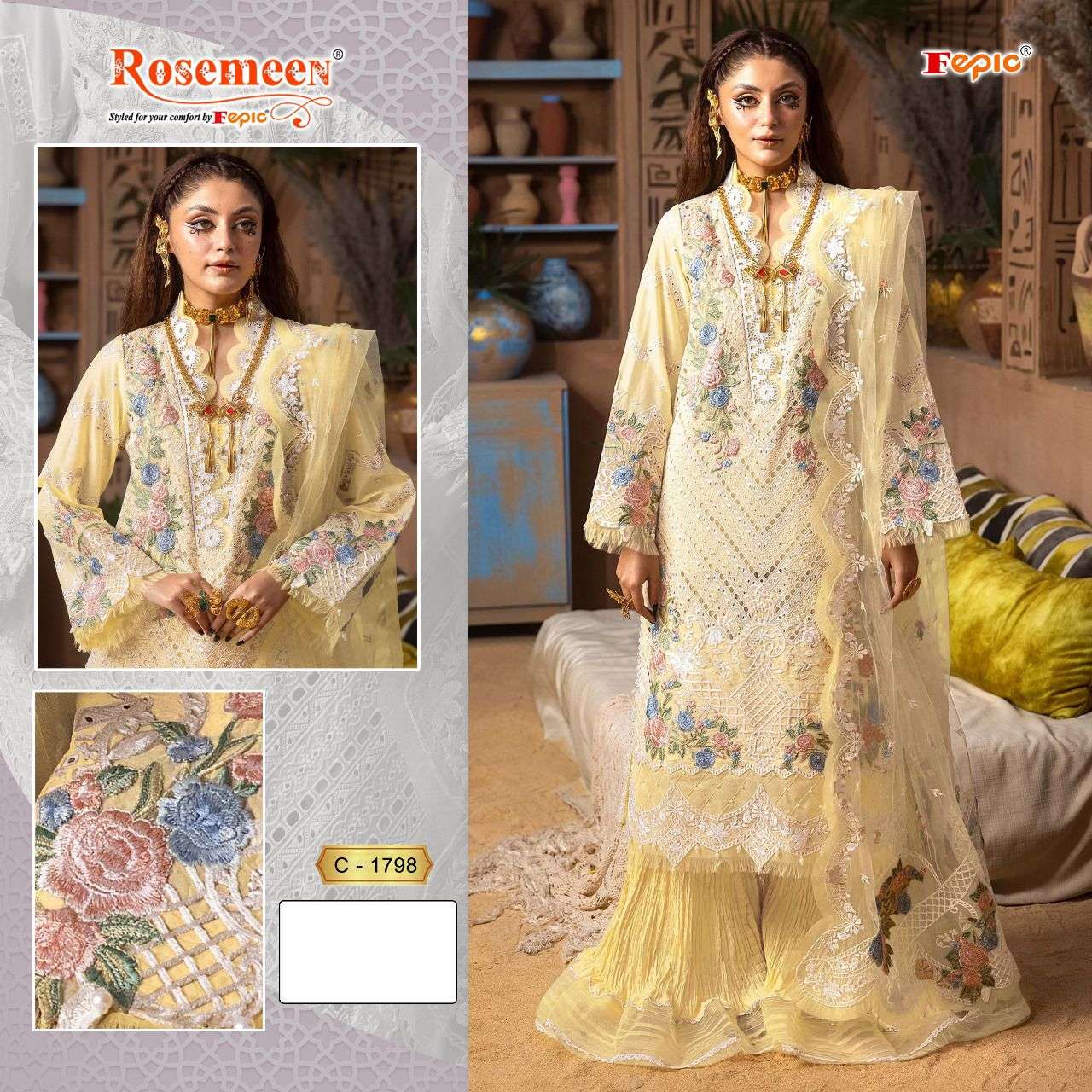 fepic c1798 rosemeen cotton pakistani ladies dress