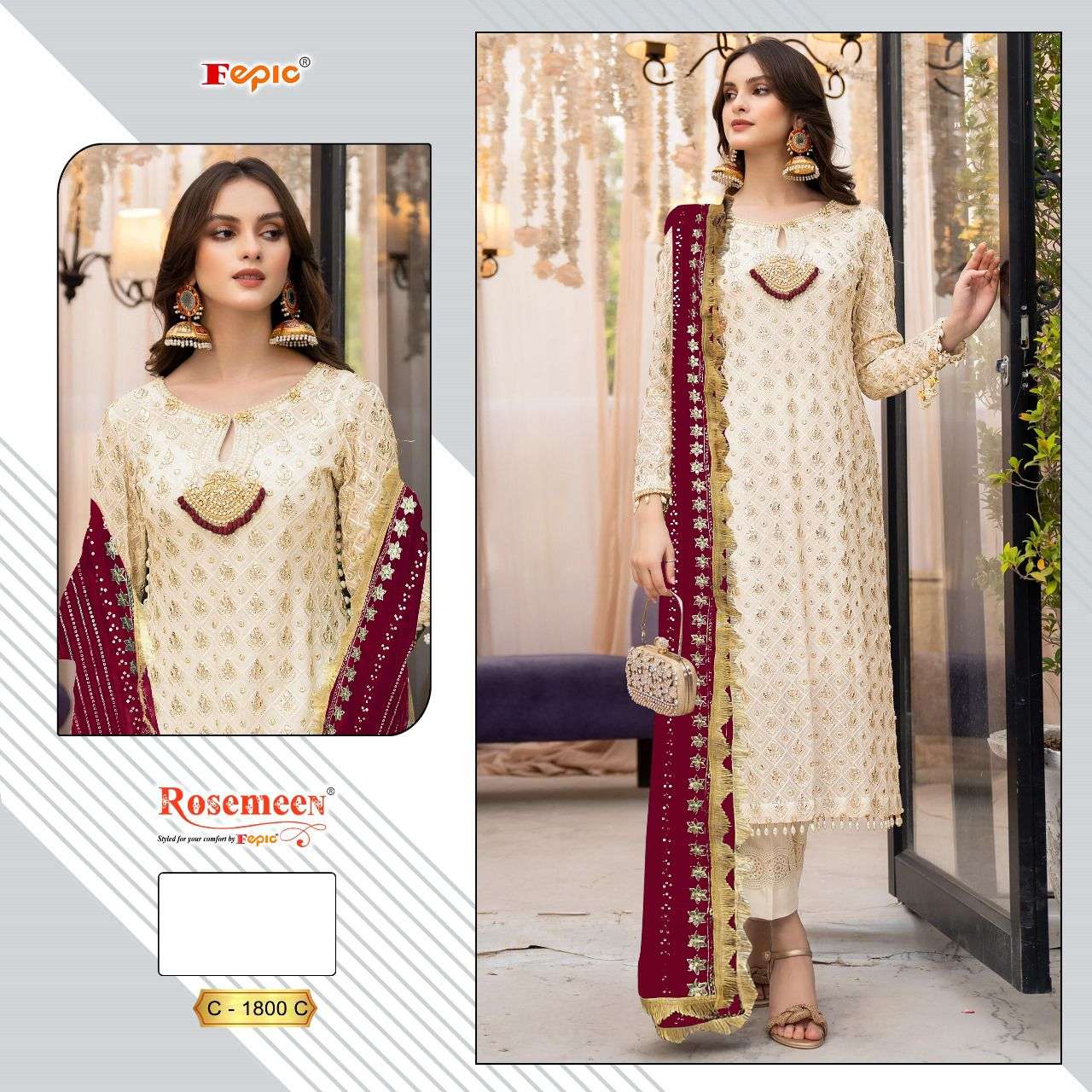 FEPIC C1800 ROSEMEEN PAKISTANI DRESS ONLINE SUPPLIER