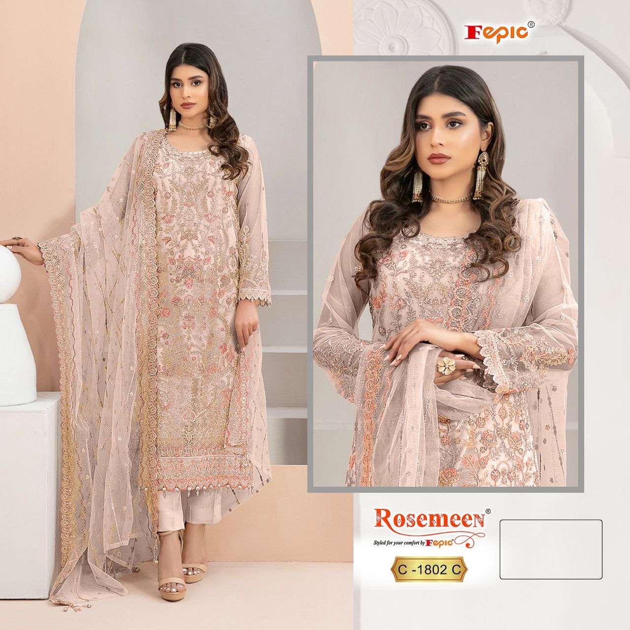 FEPIC C1802 ROSEMEEN PAKISTANI DRESS WHOLESALE