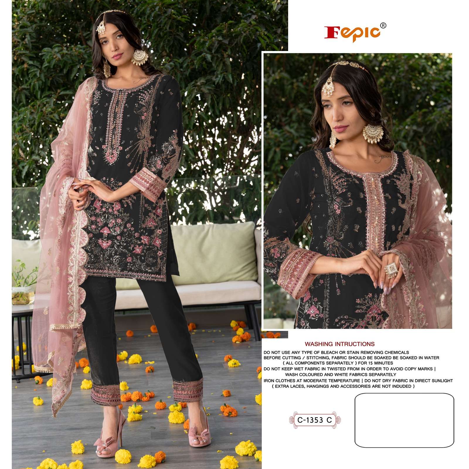 FEPIC ROSEMEEN 1353 ORGENZA PAKISTANI DRESS DEALER 