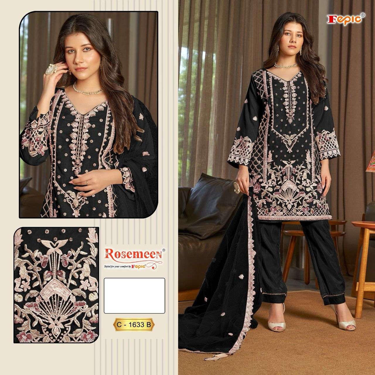 FEPIC ROSEMEEN C1633 ORGENZA PAKISTANI DRESS DEALER ONLINE