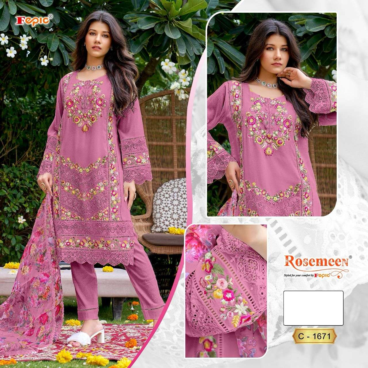 FEPIC ROSEMEEN C1671 GEORGETTE PAKISTANI DRESS EID COLLECTION 2024