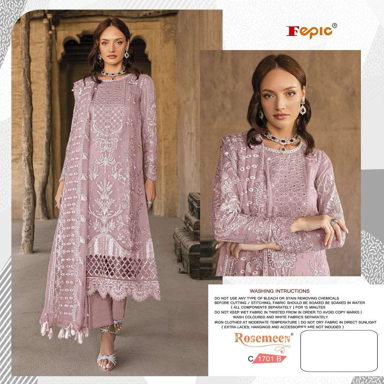 FEPIC ROSEMEEN C1701 GEORGETTE PAKISTANI DRESS WHOLESALER 