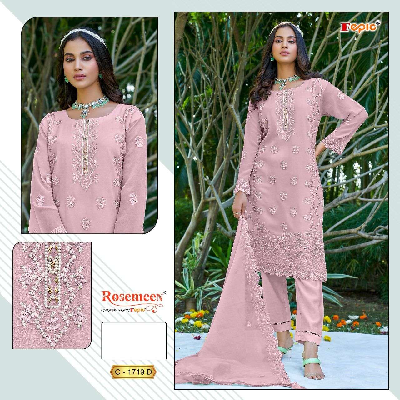 FEPIC ROSEMEEN C1719 GEORGETTE PAKISTANI DRESS EID COLLECTION 2024