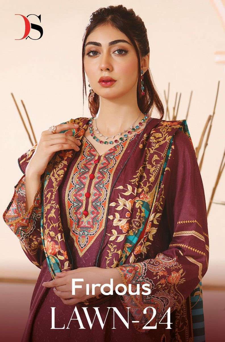 FIRDAUS LAWN VOL 24 DEEPSY PAKISTANI DRESS PATCH WORK