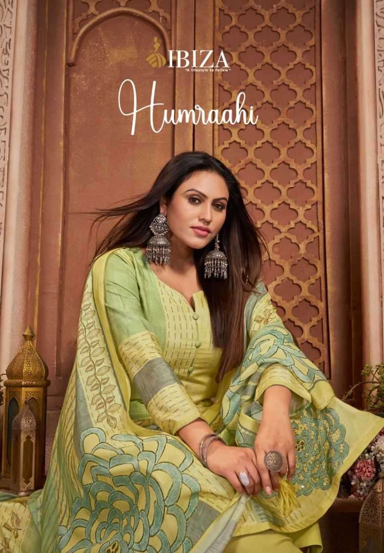 HUMRAAHI IBIZA PURE BEMBERG MUSLIN DESIGNER SALWAR KAMEEZ