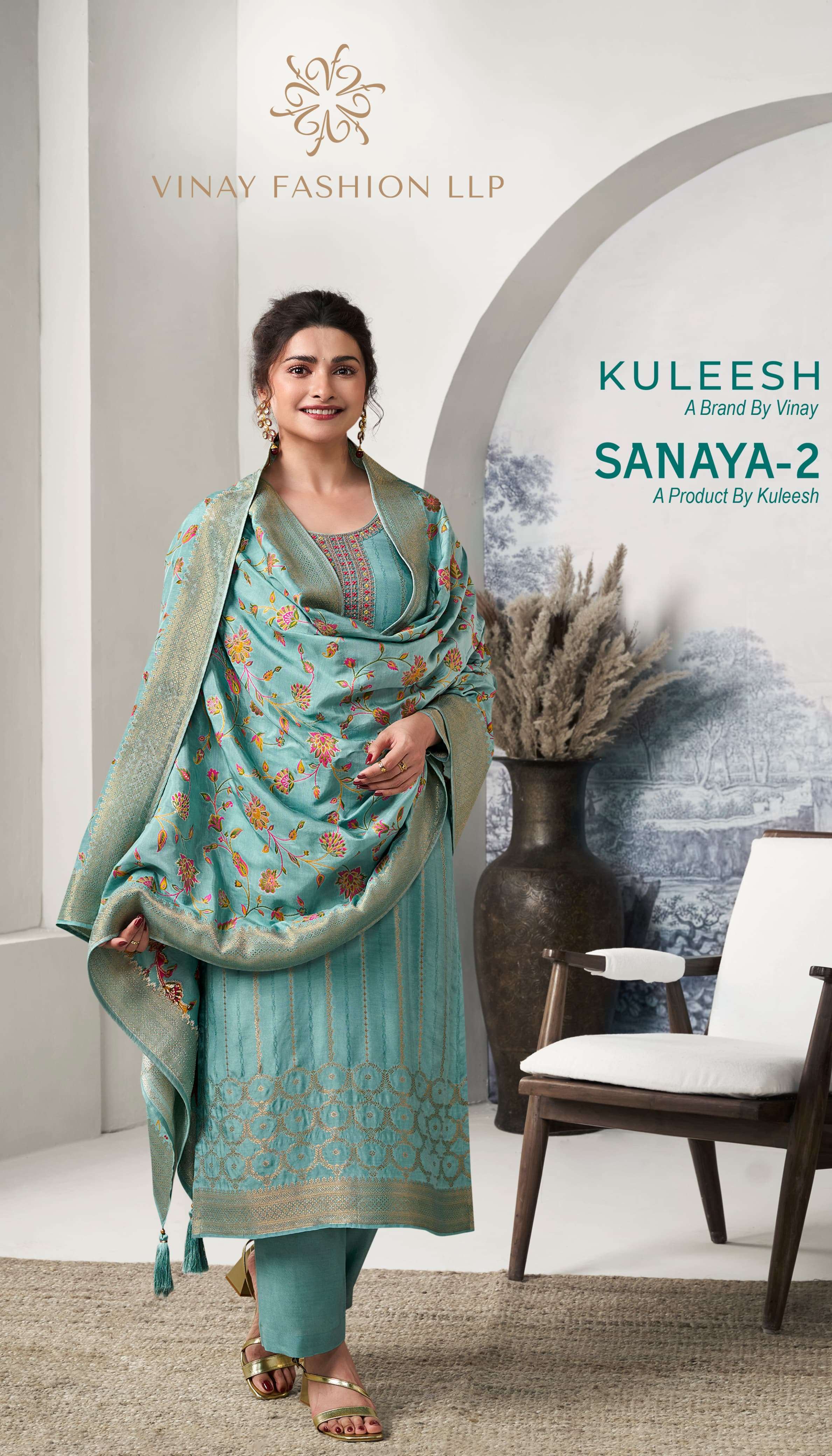 KULEESH SANAYA 2BY VINAY MUSLIN  JACQUARD SALWAR SUIT  WHOLESALER 