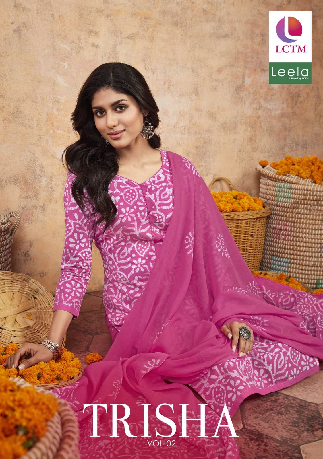 leela trisha vol 2 batic print cotton suit 