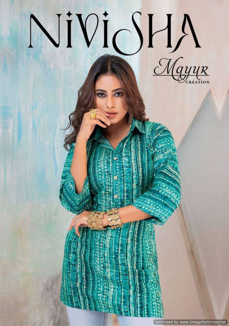 MAYUR CREATION NIVISHA KURTI HEAVY RYON TUNIC TOP BUY WHOLESALE 