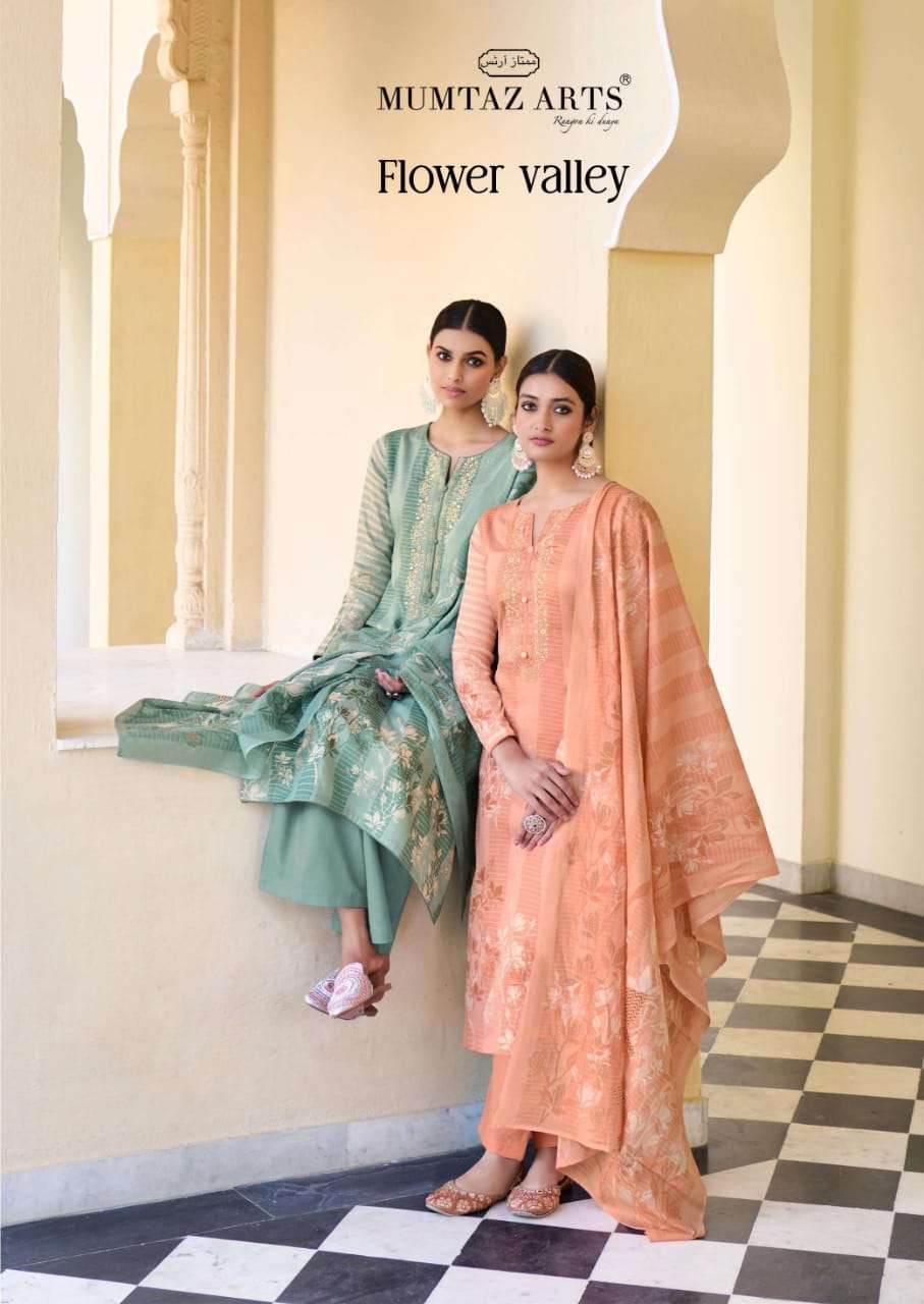 MUMTAZ ART FLOWER VALLEY SATIN COTTON LATEST CATALOGUE