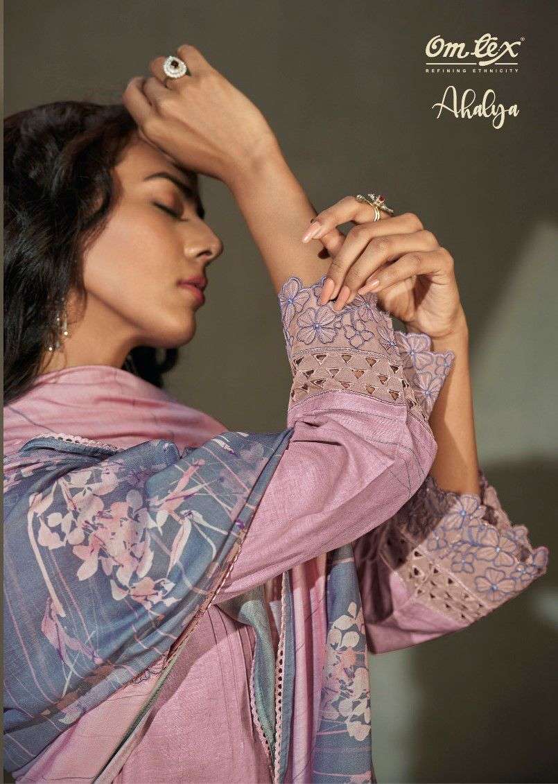 OMTEX AHALYA LINEN DIGITAL PRINT WITH HANDWORK SALWAR SUIT 