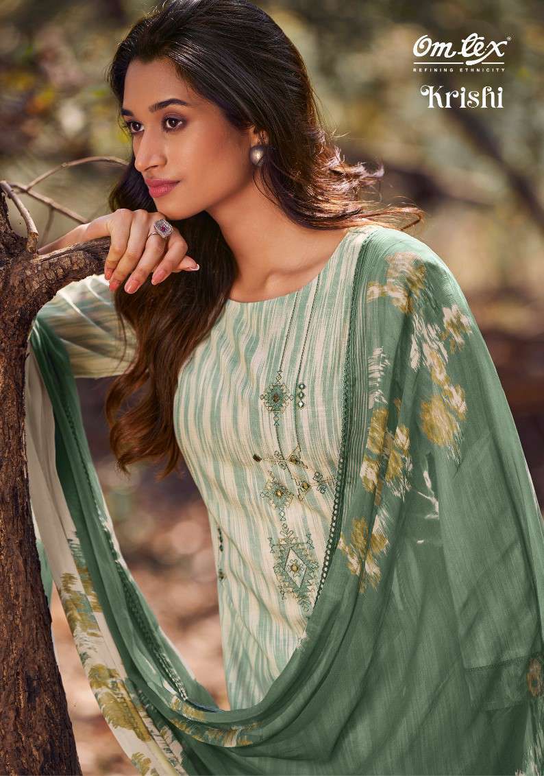 OMTEX KRISHI LINEN COTTON PYOR DUPPTA BEAUTYFUL DRESS COLLECTION