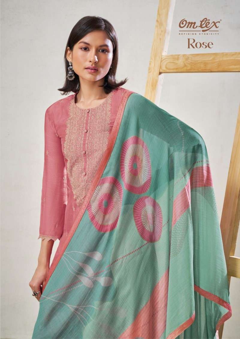 OMTEX ROSE  DESIGNER SILK SALWAR SUIT LADIES COLLECTION