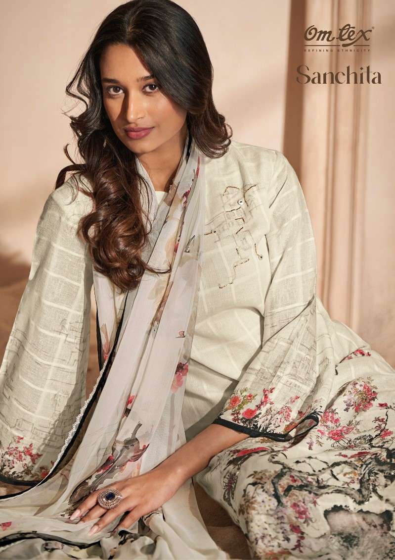 OMTEX SANCHITA LINEN COTTON PYOR DUPPTA LADIES SUIT