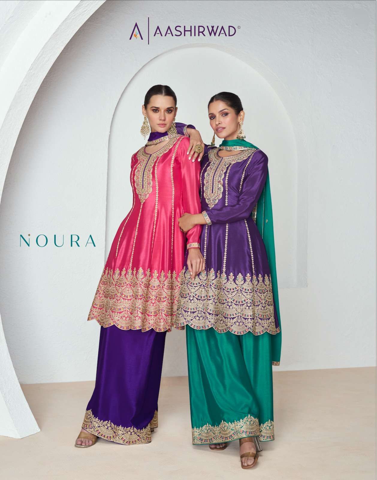 AASHIRWAD NOURA  READYMADE FESTIVAL WEAR LADIES SUIT 