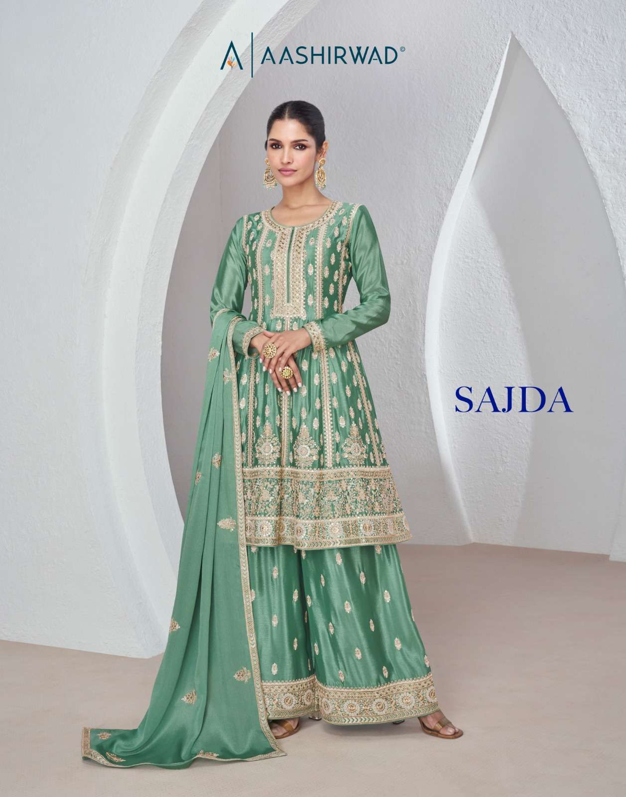 AASHIRWAD SAJDA  9959-9961 SERIES DESIGNER READYMADE COLLECTION SURAT 