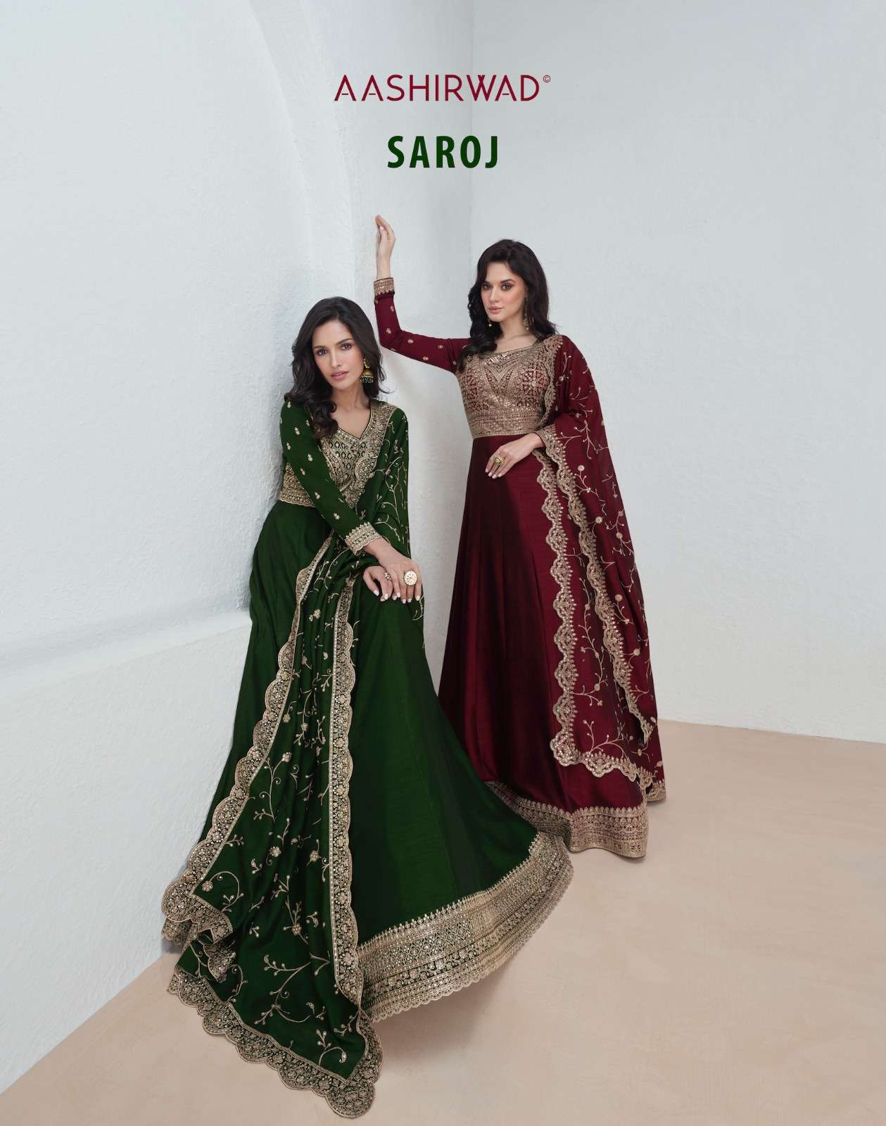 AASHIRWAD SAROJ LONG GOWN PARTYWEAR DESIGNER GOWN 