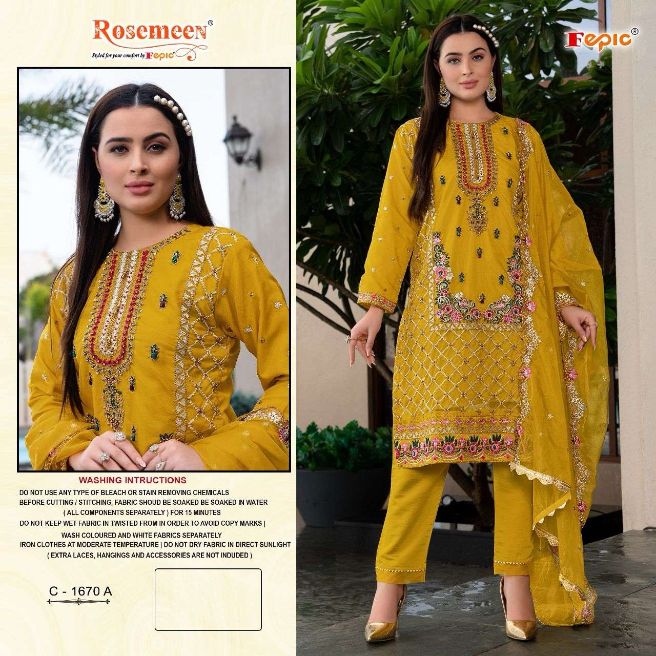 FEPIC C1670 ROSEMEEN GEORGETTE PAKISTANI DRESS FOR WOMEN 