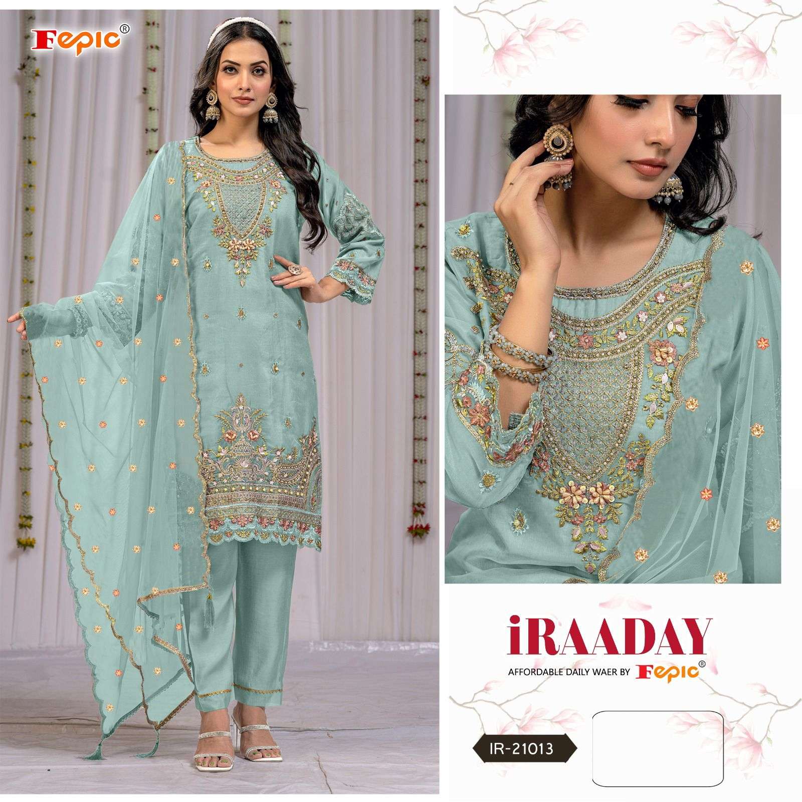 FEPIC iR 21013 IRAADAY ORGENZA INDIAN PAKISTANI DRESS ONLINE STORE DELAER