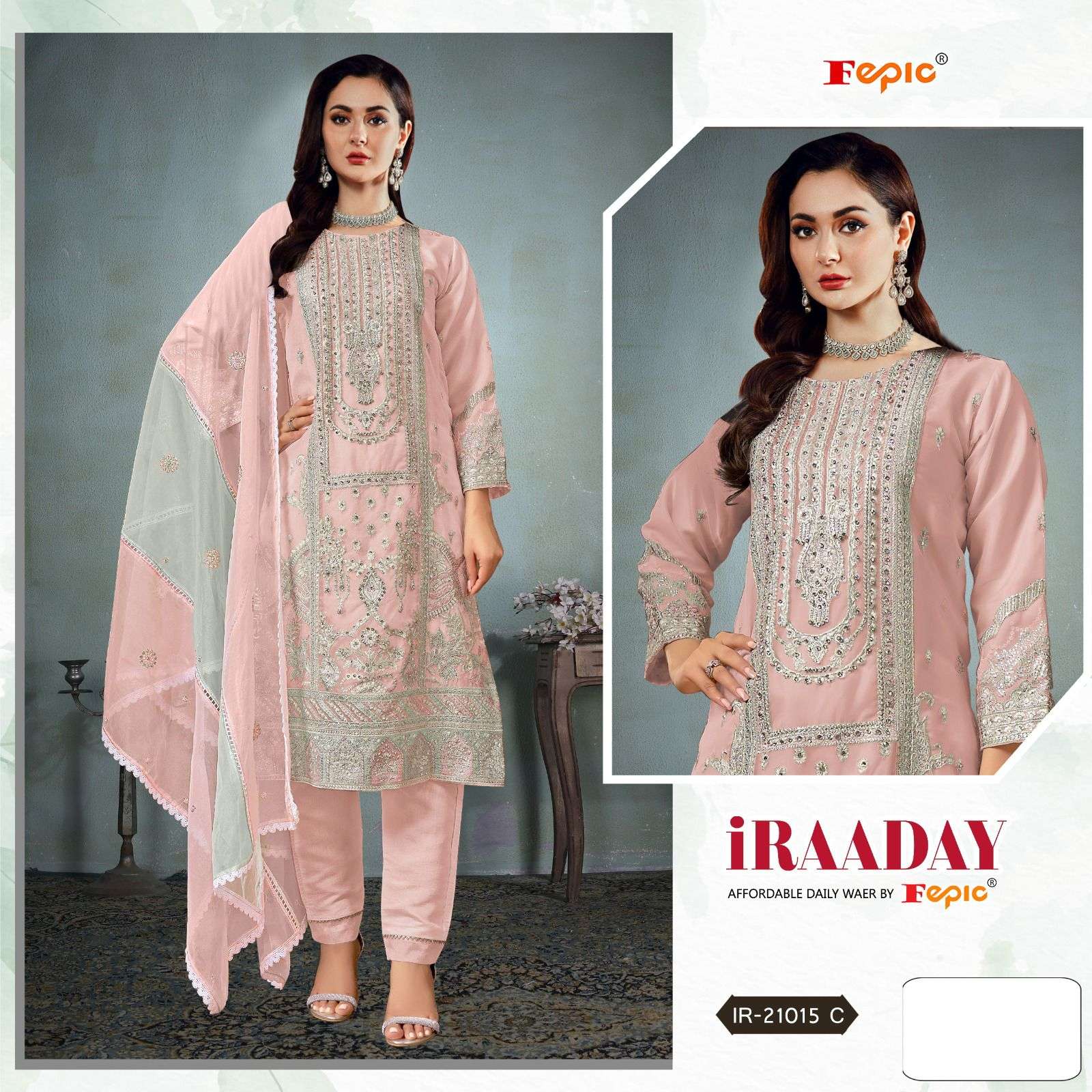 FEPIC iR 21015 IRAADAY ORGENZA PAKISTANI DRESS LADIES SUIT