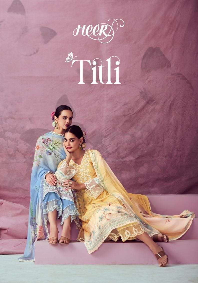 HEER TITLI BY KIMORA PURE MUSLIN PYOR CHINON EID COLLECTION LADIES SUIT BY HEERA