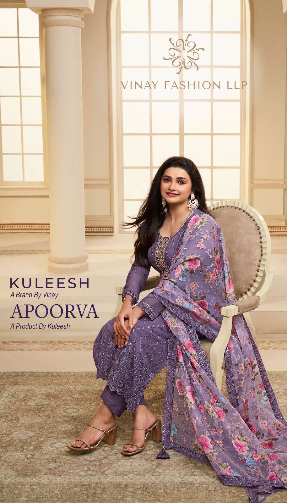 KULEESH APOORVA BY VINAY SCHIFFLI ORGENZA LADIES SUIT FOR WHOLESALE