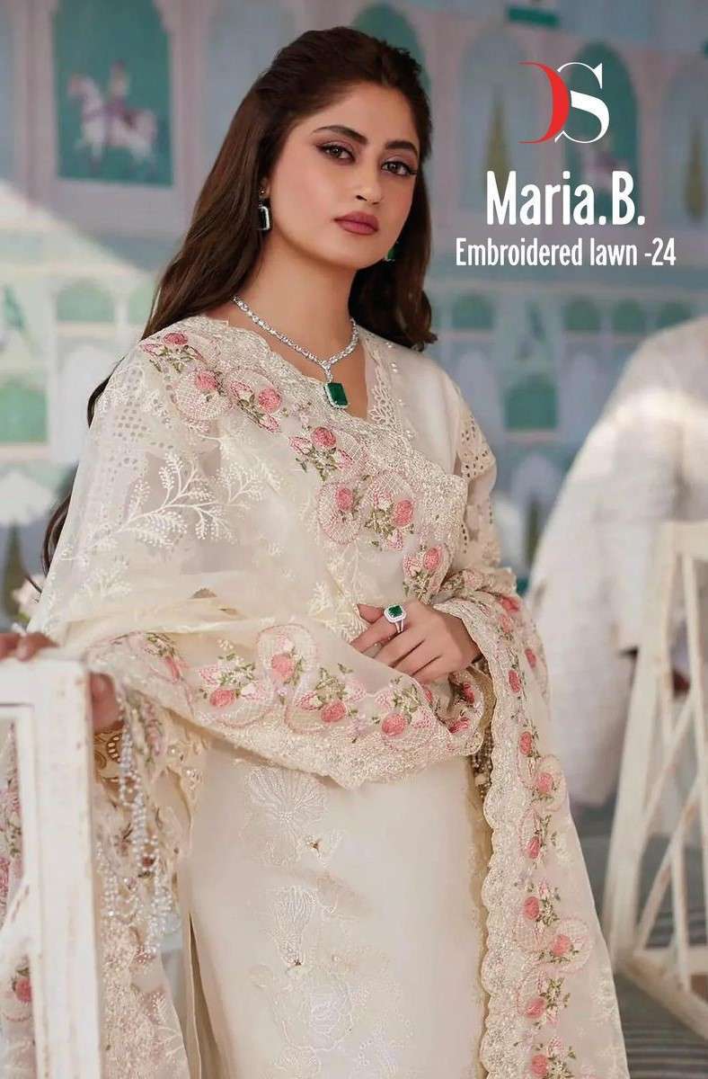 MARIA.B Embroidered lawn 24 by DEEPSY SUITS  COTTON PAKISTANI PATCH WORK SUIT DRESS