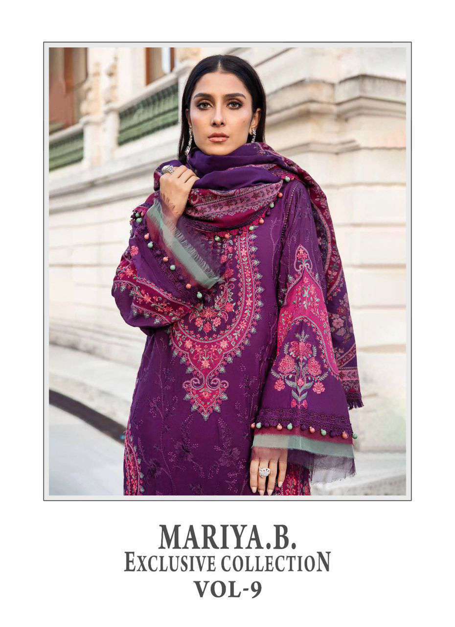 MARIA B EXCLUSIVE VOL-09 BY SHREE FABS REYON COTTON PAKISTANI DRESS 