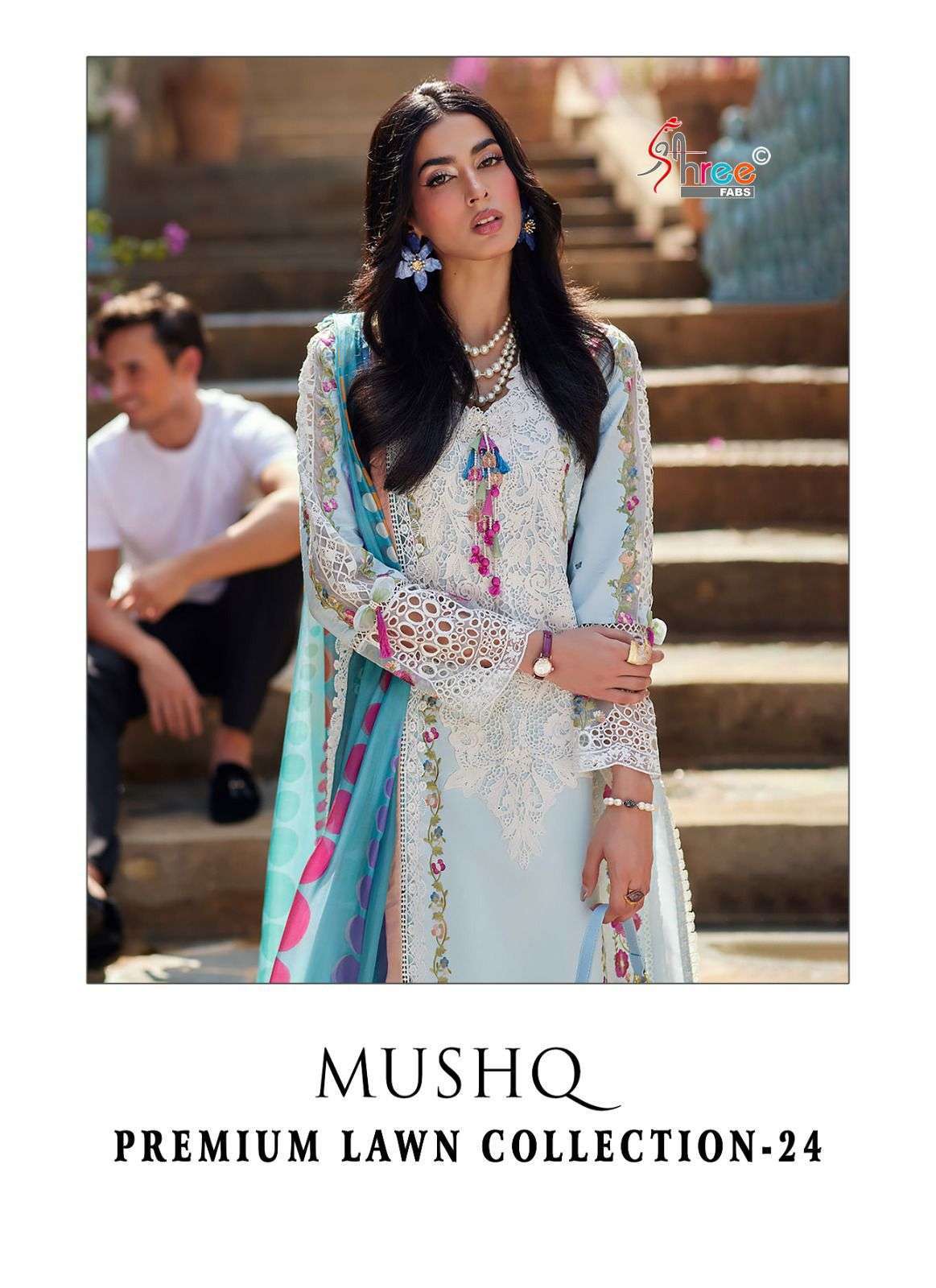 MUSHQ PREMIUM LAWN COLLECTION-24 by shree fab pakistani dress buy wholesale