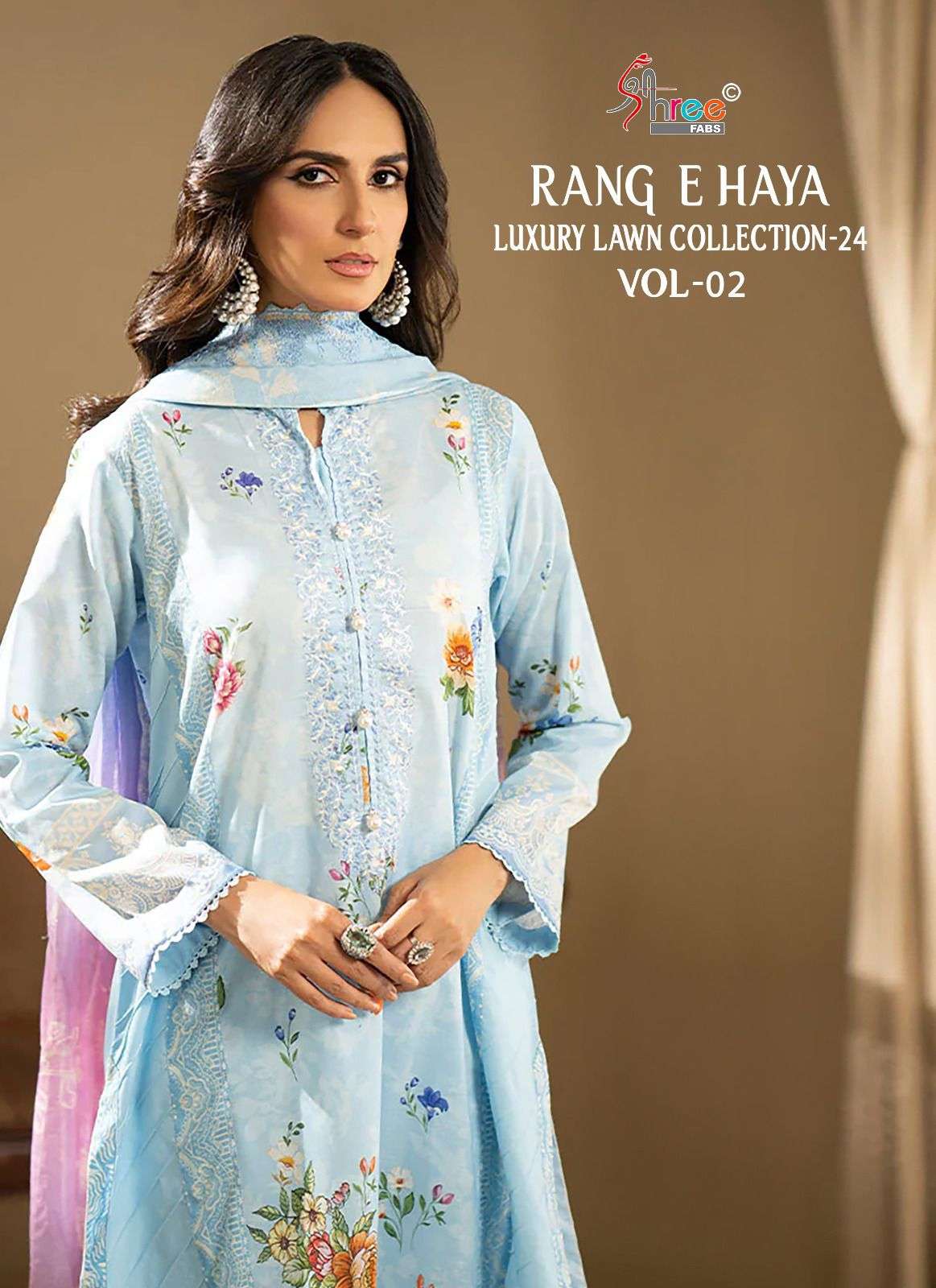 RANG E HAYA LUX LAWN COLLECTION VOL-02 BY SHREE FABS BUY WHOLESALER SURAT