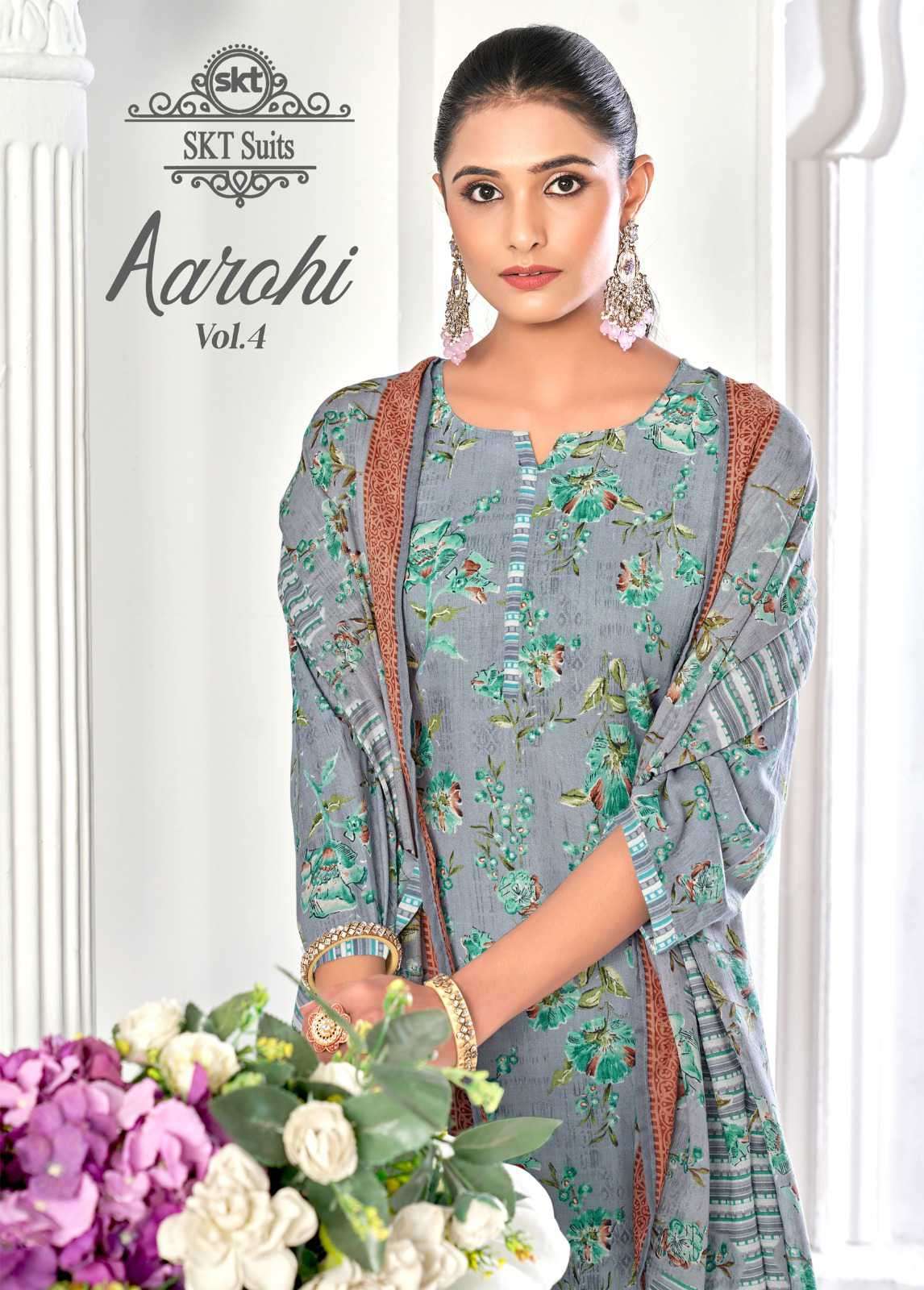 SKT AAROHI VOL 4 COTTON PRINT MAL MAL DRESS SETVISE WHOLESALE