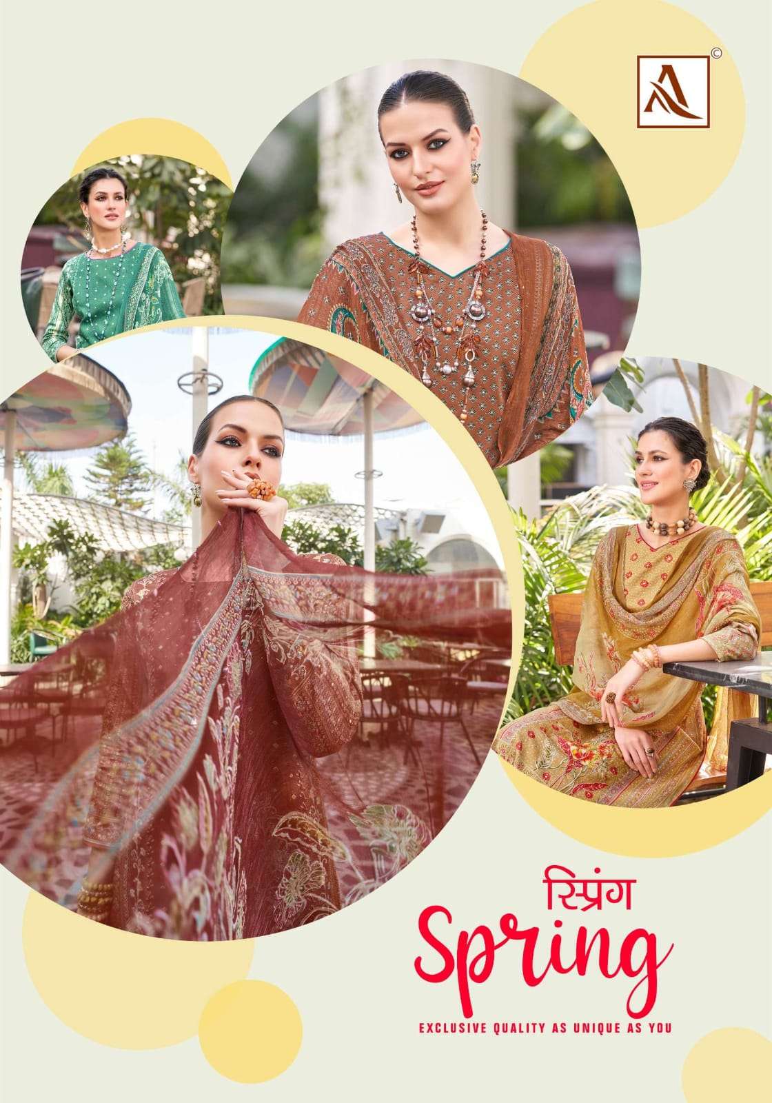 ALOK SUIT SPRING JAM SATION COTTON DRESS CATALOUGE SURAT ONLINE DELAER