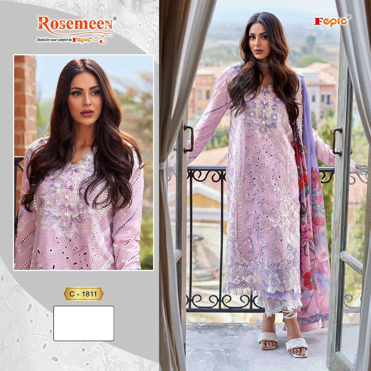 FEPIC C1811 ROSEMEEN PAKISTANI COTTON DRESS SURAT WHOLESALER