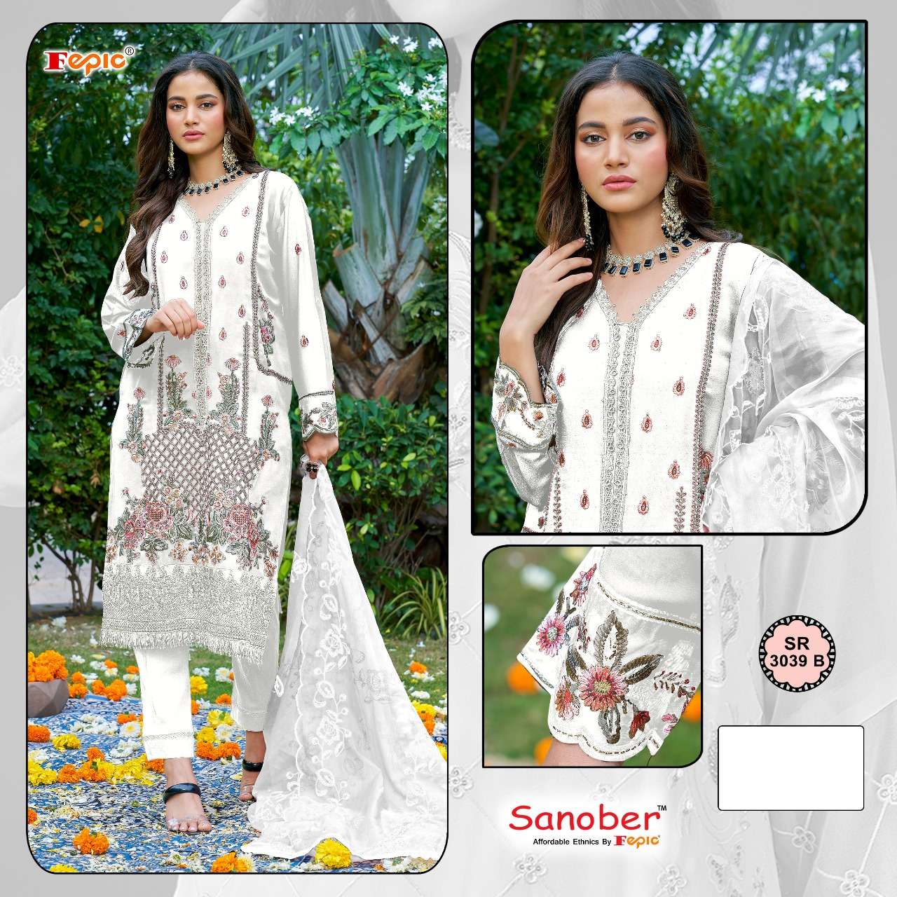 FEPIC SR 3039 SANOBAR  READYMADE PAKISTANI SUIT SUPPLIER SURAT 