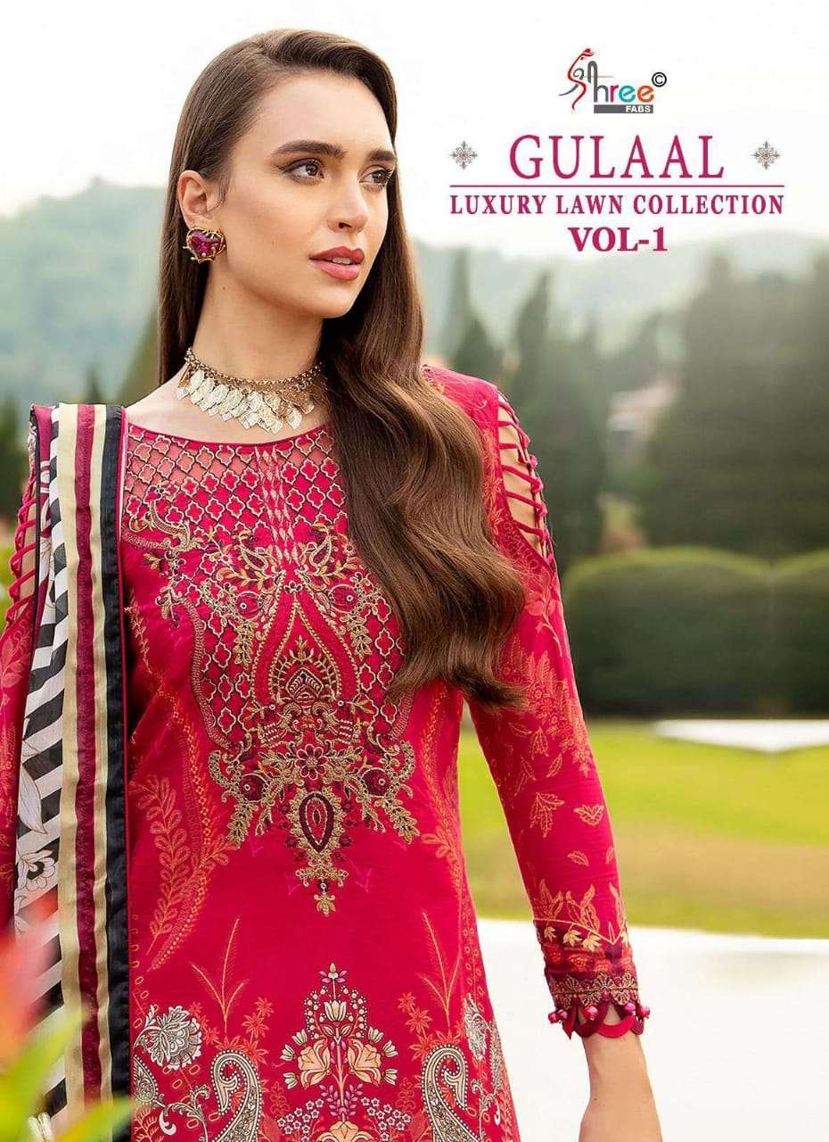 GULAAL LUXURY LAWN COLLECTION VOL-01 by shree fab wholesale price online dealer surat