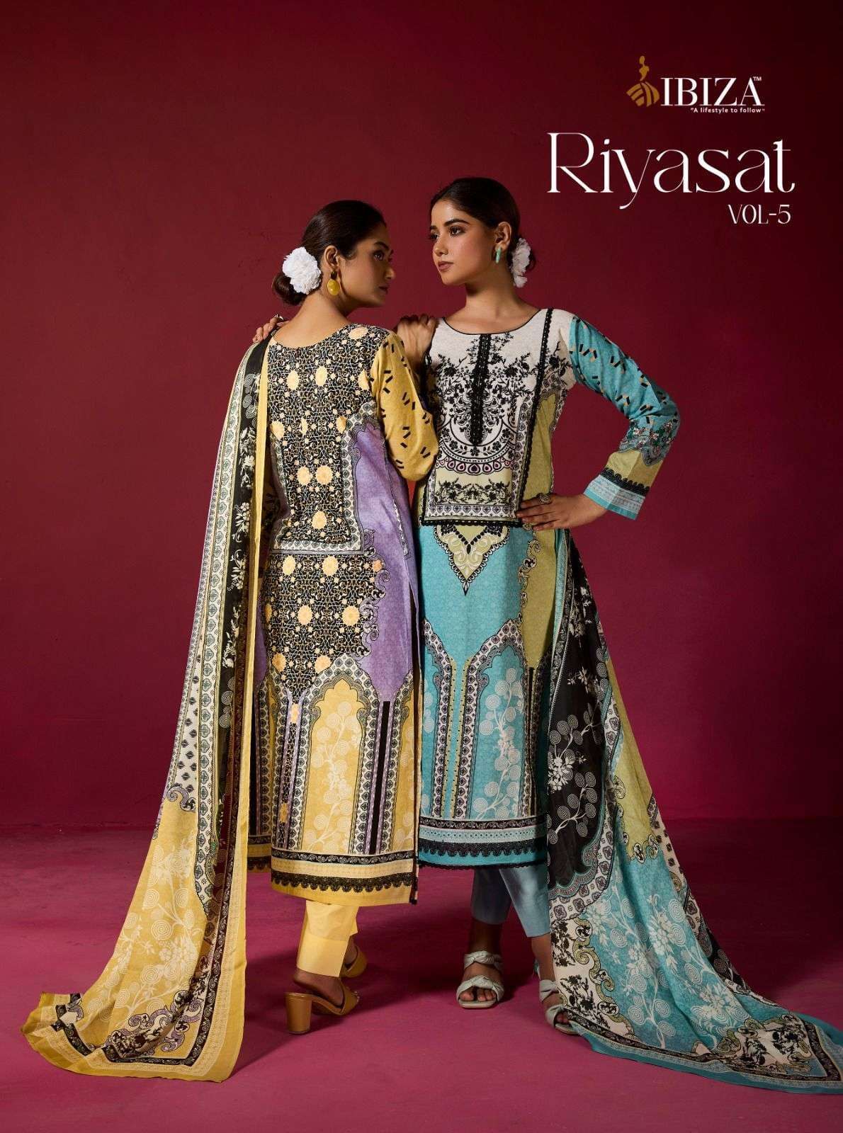 IBIZA  RIYASAT VOL:-5 LAWN COTTON IBIZA NEW  CATALOUGE  SURAT DEALER 