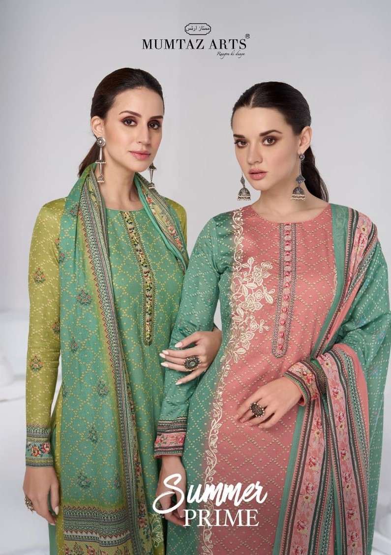 MUMTAZ ARTS SUMMER PRIME COTTON SUIT WITH NECK EMBROIDERY SUIT 