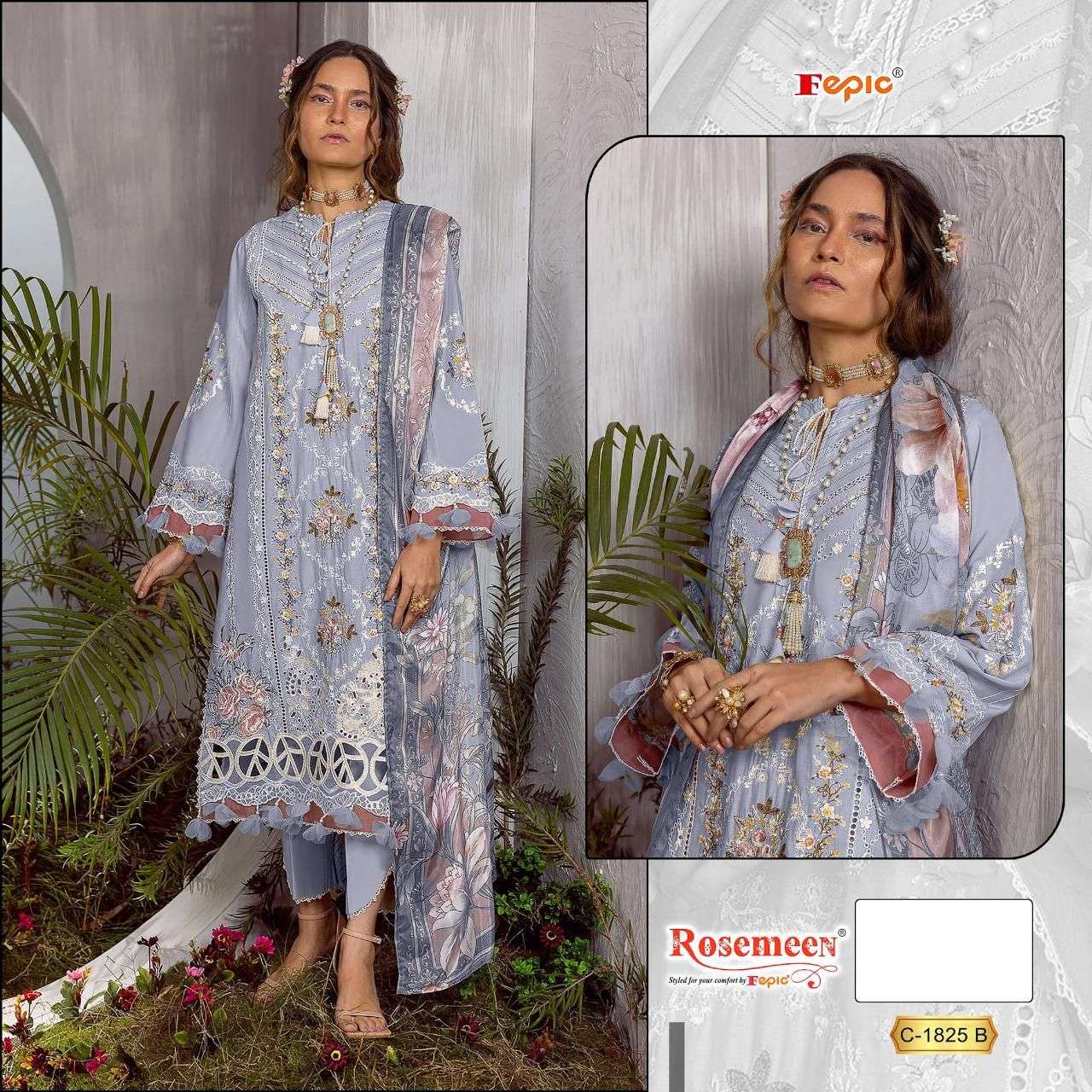 FEPIC C 1825 ROSEMEEN INDIAN PAKISTANI COTTON DRESS SURAT SUPPLIER 