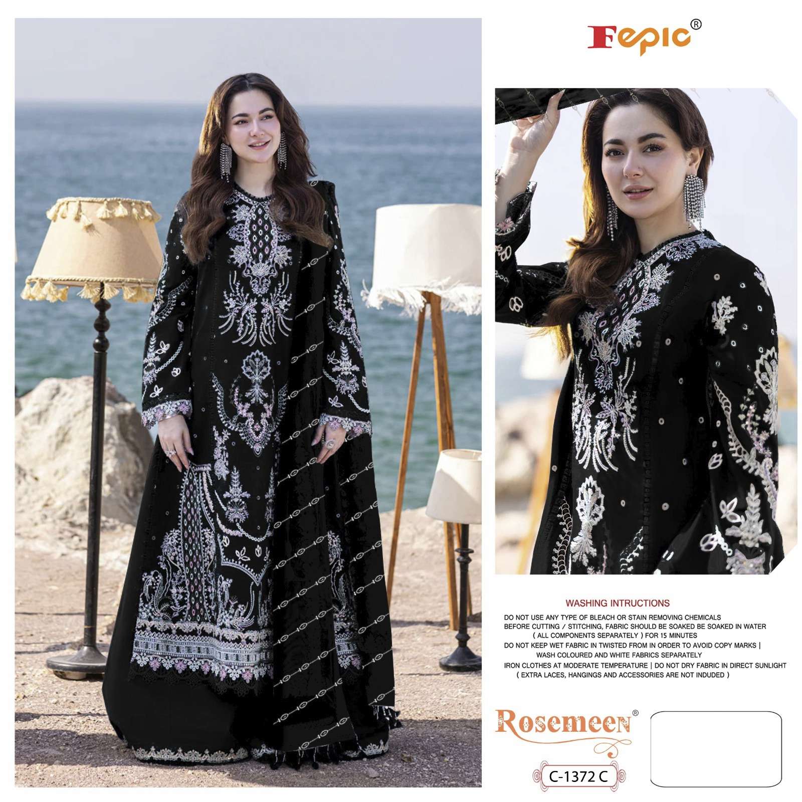 FEPIC C1372 ROSEMEEN RAYON PAKISTANI INDIAN SUIT SUPPLIER SURAT DELAER