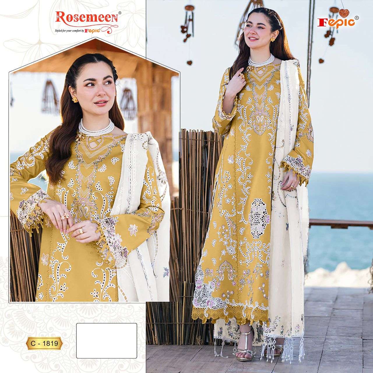 FEPIC C1819 ROSEMEEN RAYON COTTON PAKISTANI SUIT SURAT ONLINE DEALER 