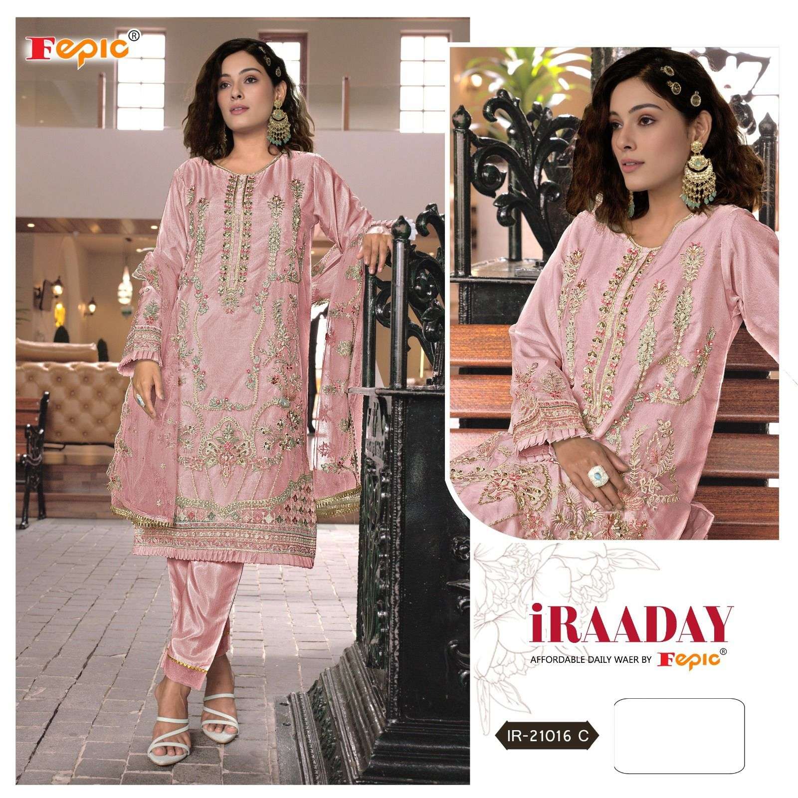 FEPIC iR 21016 IRAADAY ORGENZA INDIAN PAKISTANI SUIT SURAT DEALER 