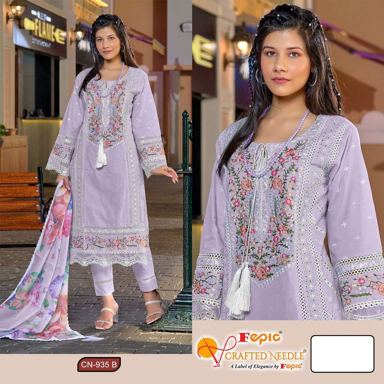 FEPIC CN935 CRAFTED NEEDLE PAKISTANI READYMADE COTTON COLLECTION SURAT