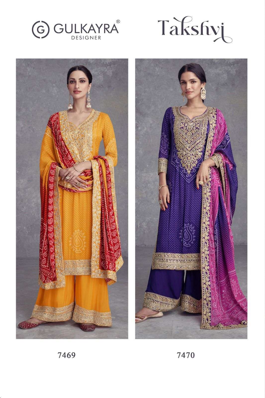 GULKAYRA TAKSHVI 7469-7470 PRICE BANDHNI READYMADE COLLECTION SUART ONLINE 