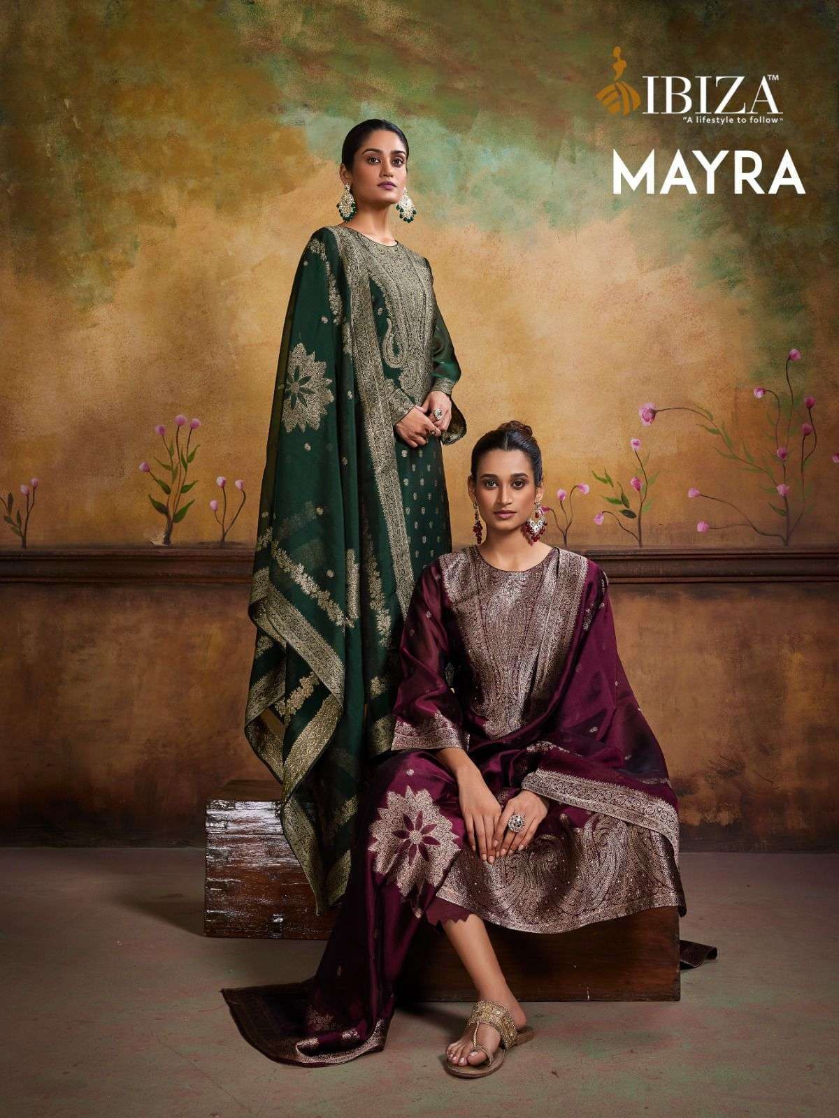 IBIZA MAYRA SILK JACQUARD SUIT BUY SURAT ONLINE DEALER