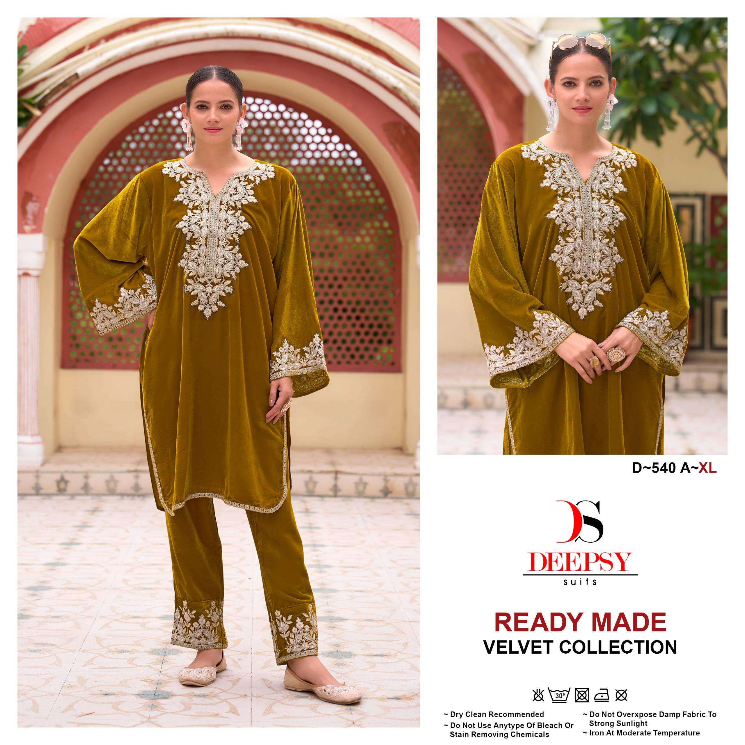 DEEPSY D540 TILLA VELVET REDAYMADE WINTER KASHMIRI SUIT ONLINE TILLA DEALER 