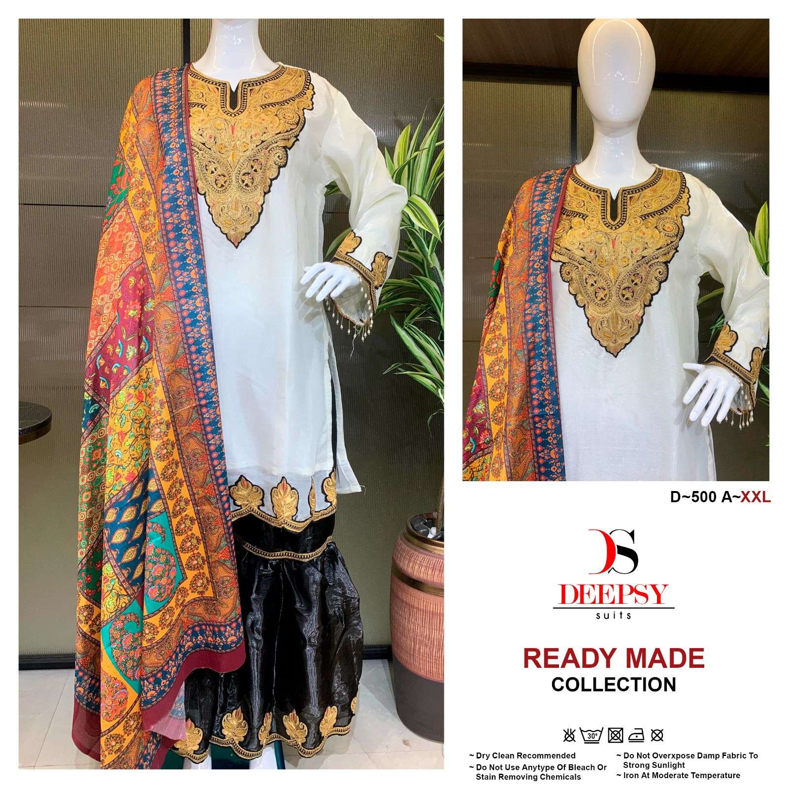 DEEPSY TILLA D500 JIMMYCHOO SILK TILLA SHARARA READYMADE WHOLESALE