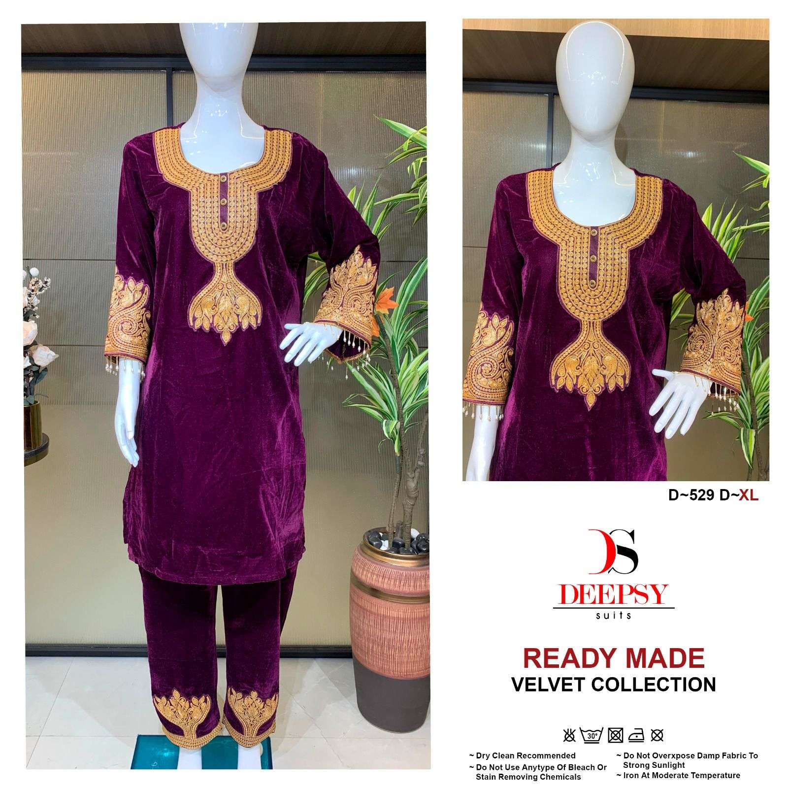 DEEPSY TILLA D529 VELVET TILLA KASHMIRI  READYMADE BUY WHOLESLAE