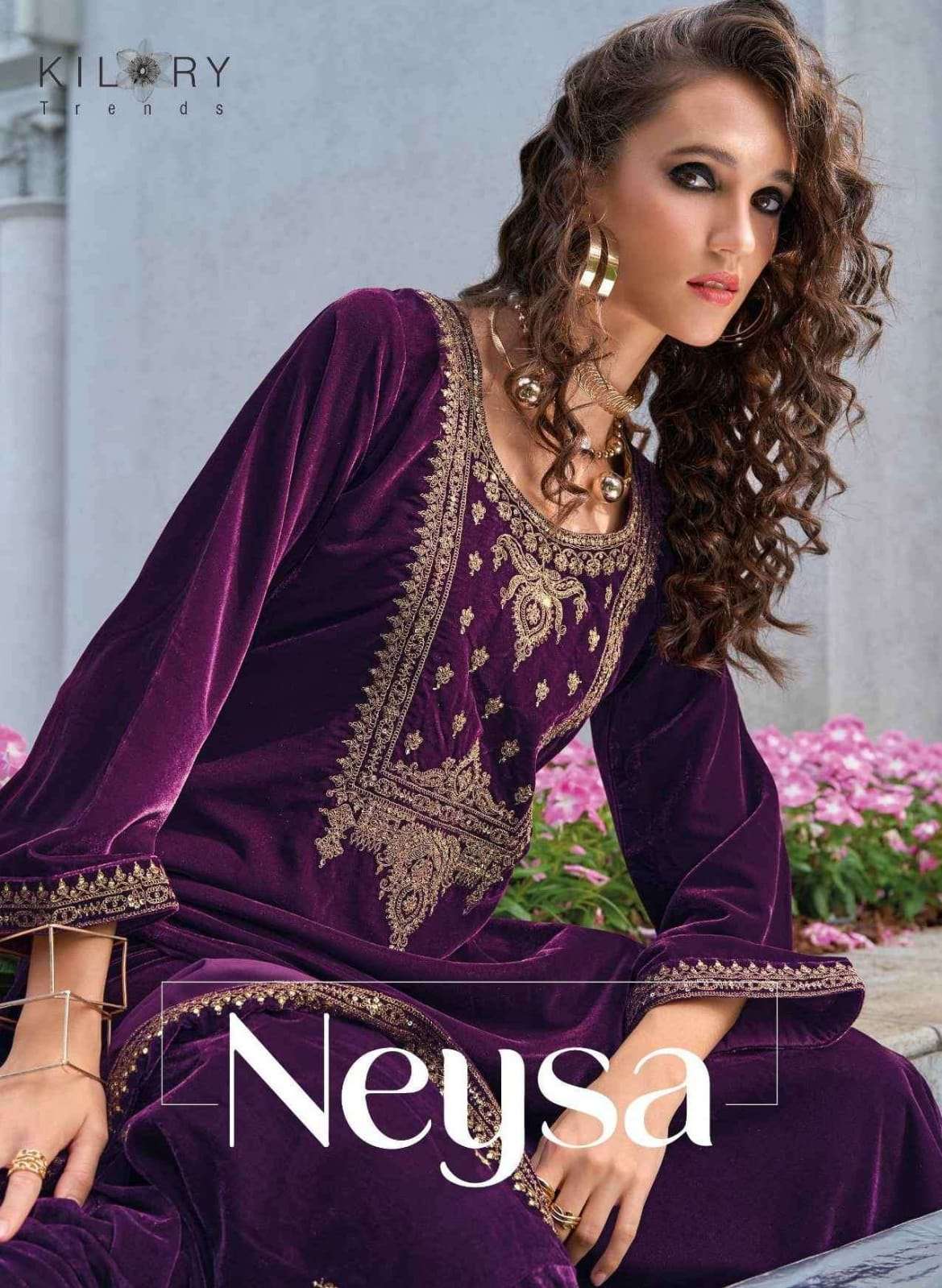 KILORY NEYSA KILORY VELVET SUIT CATALOUGE WHOLESALE SURAT 