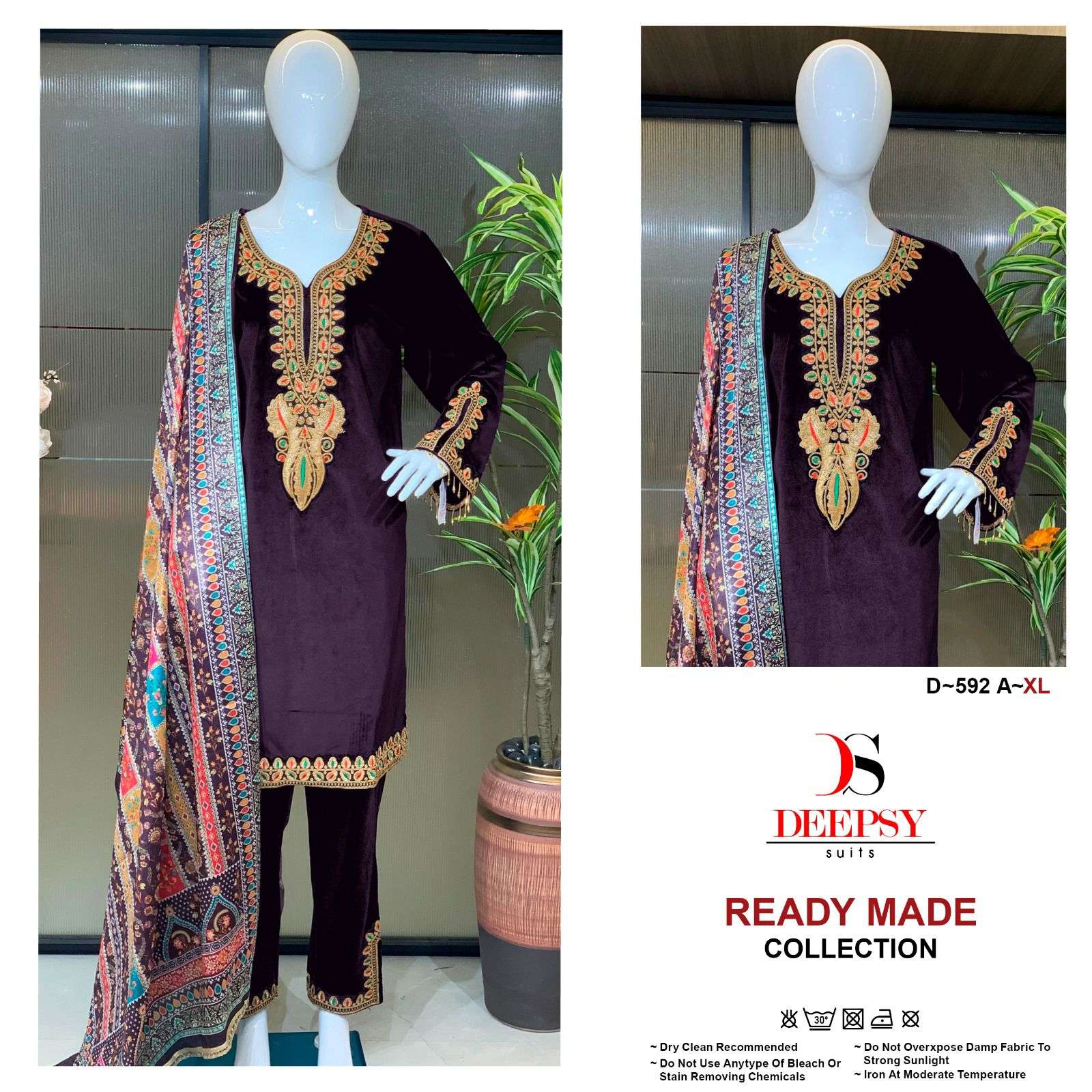 DEEPSY D592 VELVET TILLA 3PIECE DEEPSY PRICE WHOLESALE 